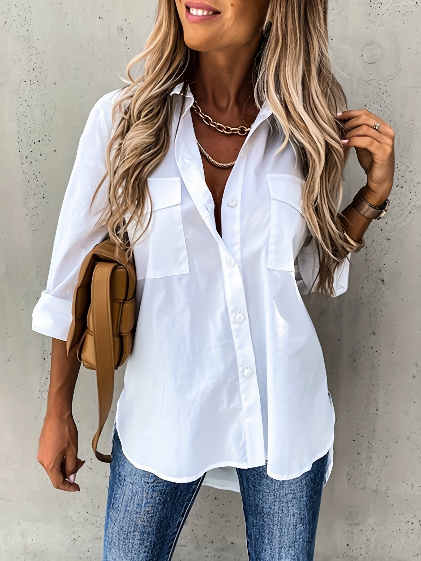 CHIQUE LANGERMIG SHIRT VOOR VROUWEN