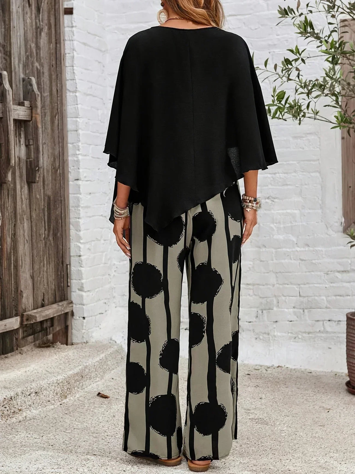 TWEEDELIG WERKSET ELASTISCHE TAILLE VOOR VROUWEN
