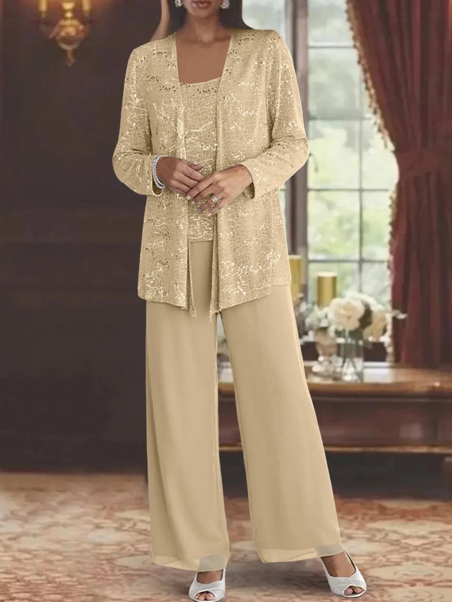 CHIFFON BROEKENSET VOOR VROUWEN