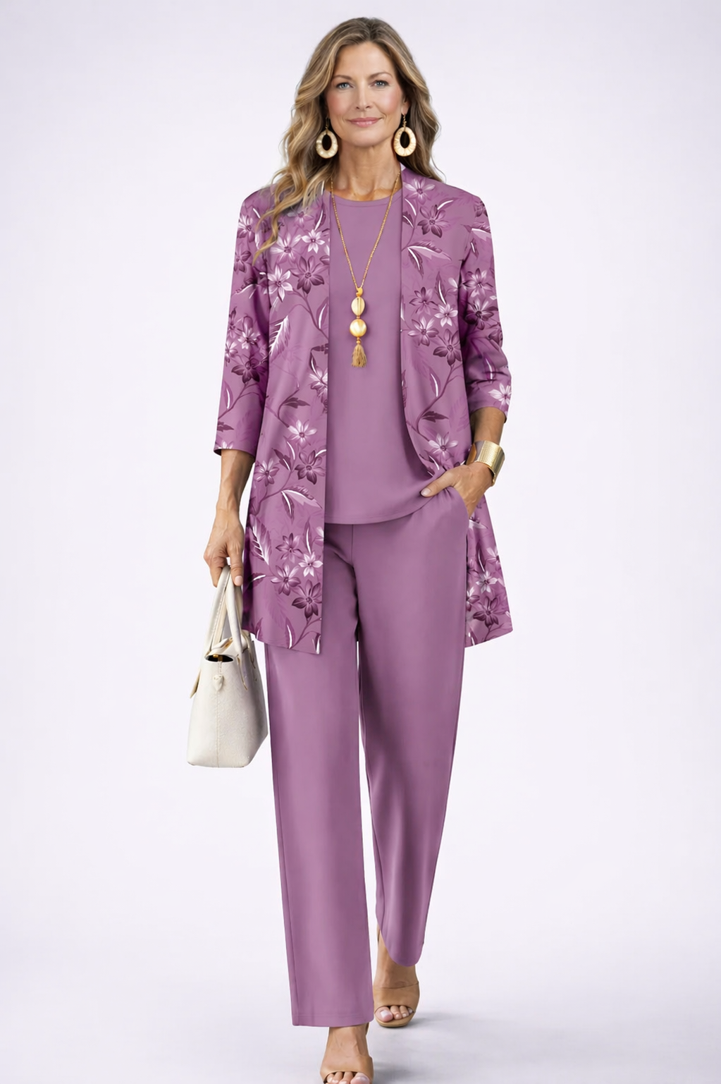 DRIEDELIGE FLORALE SET VOOR VROUWEN