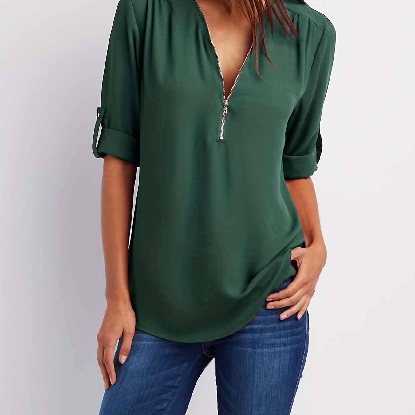 BLOUSE MET RITSSLUITING VOOR VROUWEN