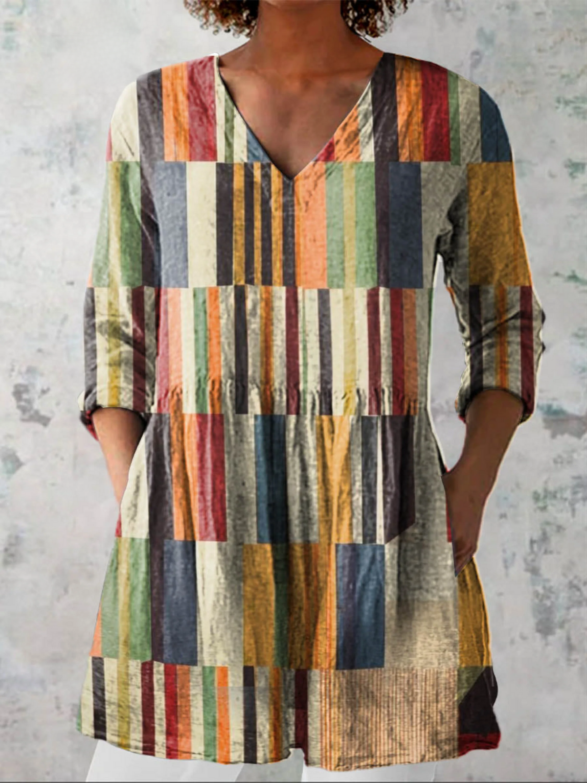 LANGE GEPRINTE BLOUSE VOOR VROUWEN