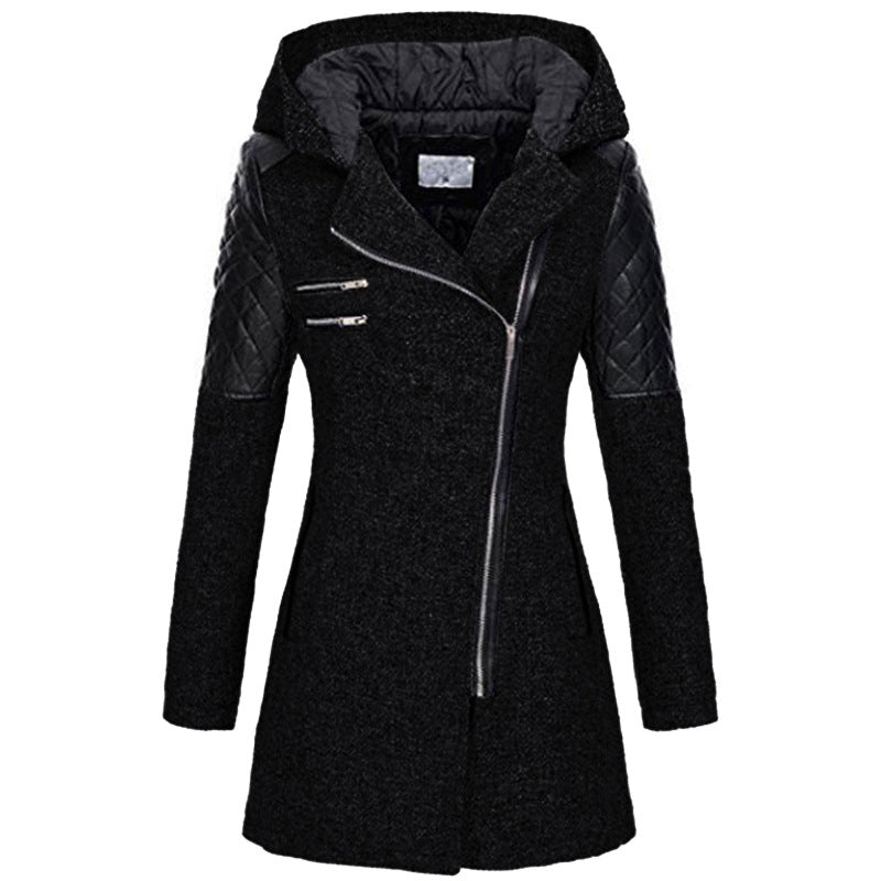 ASYMMETRISCHE HOODIEJAS MET RITS VOOR VROUWEN