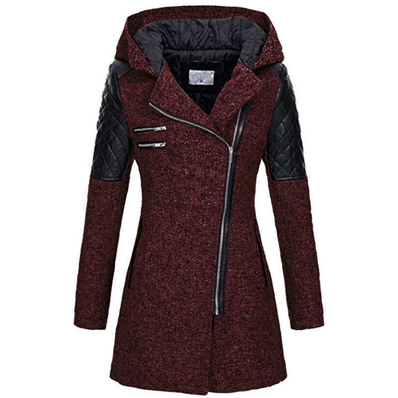 ASYMMETRISCHE HOODIEJAS MET RITS VOOR VROUWEN