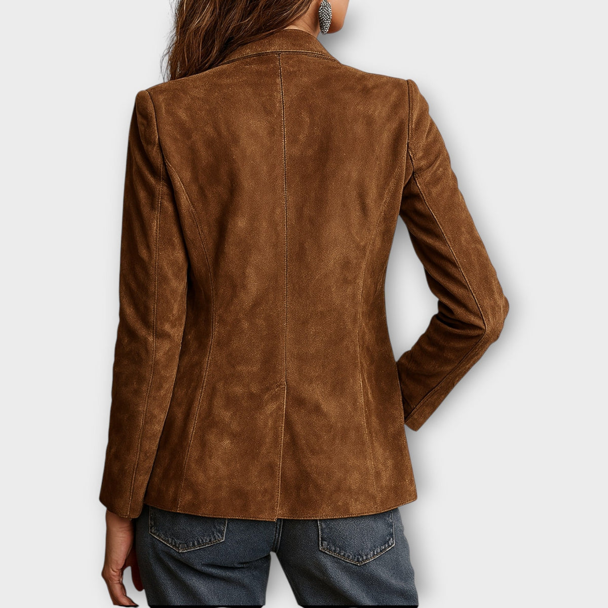 BLAZER VAN SUÈDE MET KNOPEN VOOR VROUWEN