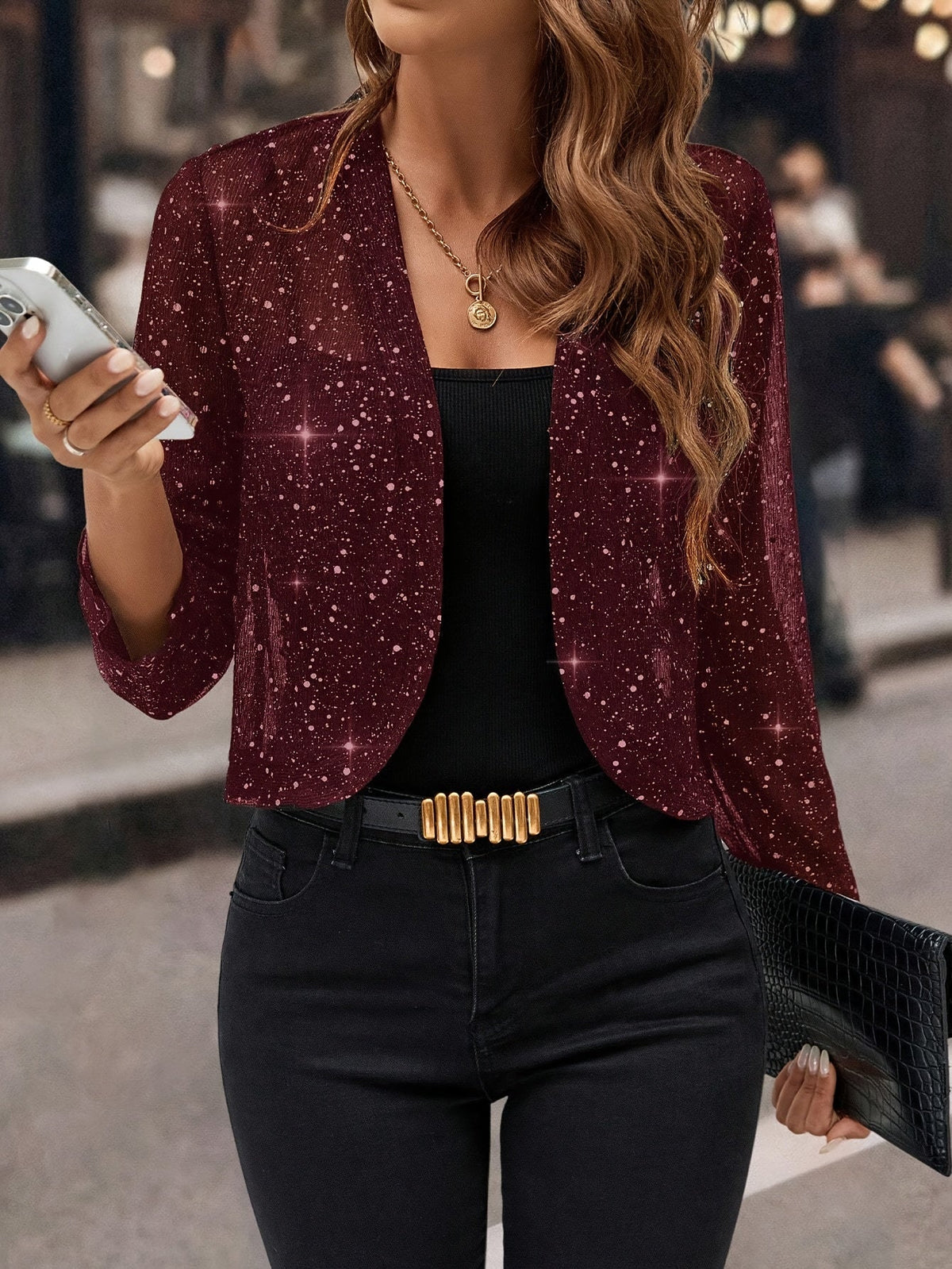 KORTE JAS MET PAILLETTEN VOOR VROUWEN