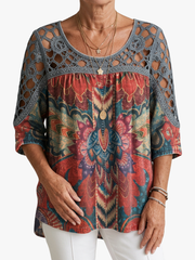 BLOUSE MET ETNISCHE PRINT VOOR VROUWEN