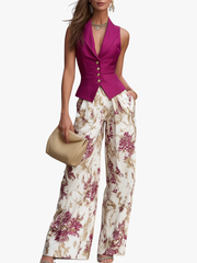 FLORALE PANTALONSET VOOR VROUWEN