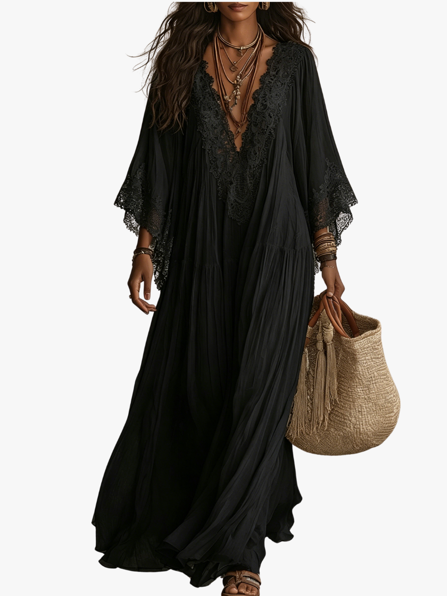 ELEGANTE MAXI JURK VAN KANT VOOR VROUWEN