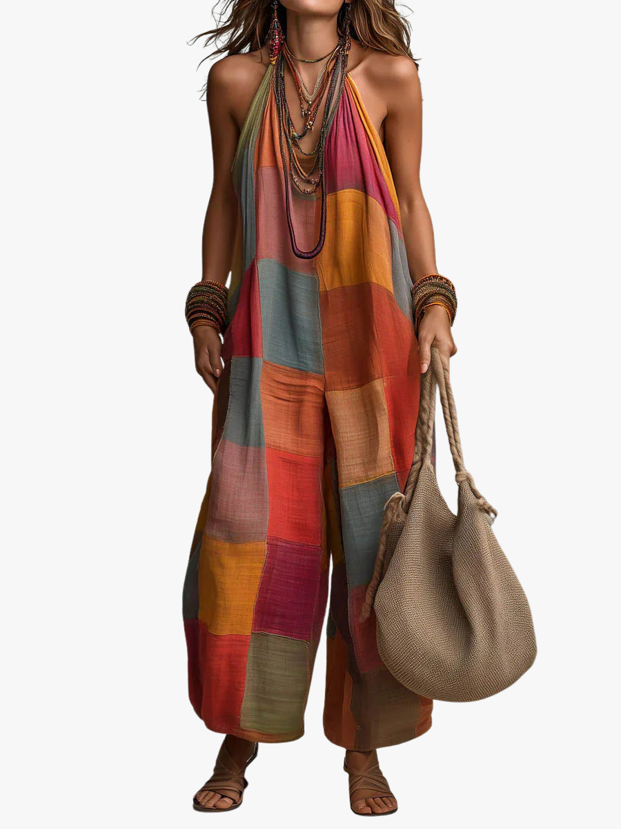 BOHEMISCHE PATCHWORK JUMPSUIT VOOR VROUWEN