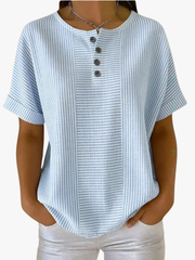 GESTREEPTE BLOUSE MET KNOPEN VOOR VROUWEN