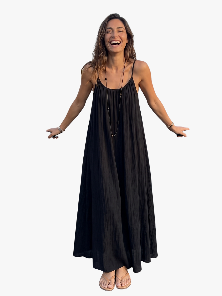 MAXI JURK MET OPEN RUG VOOR VROUWEN