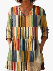 LANGE GEPRINTE BLOUSE VOOR VROUWEN
