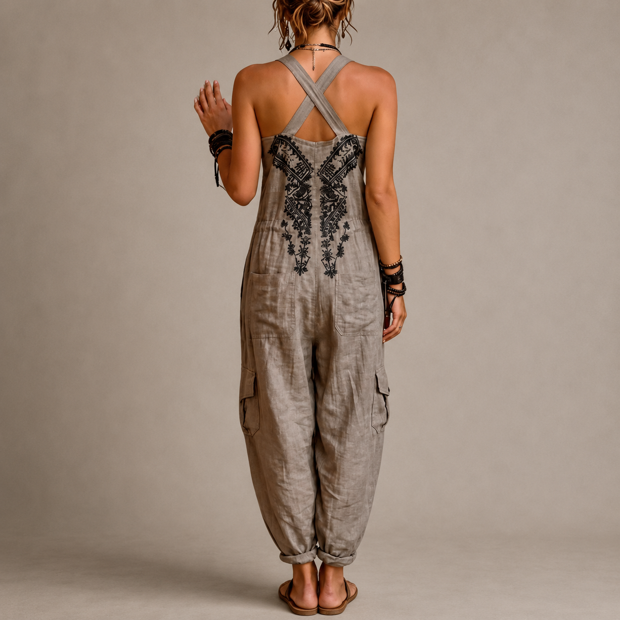 BOHO GEBRODERDE JUMPSUIT VOOR VROUWEN