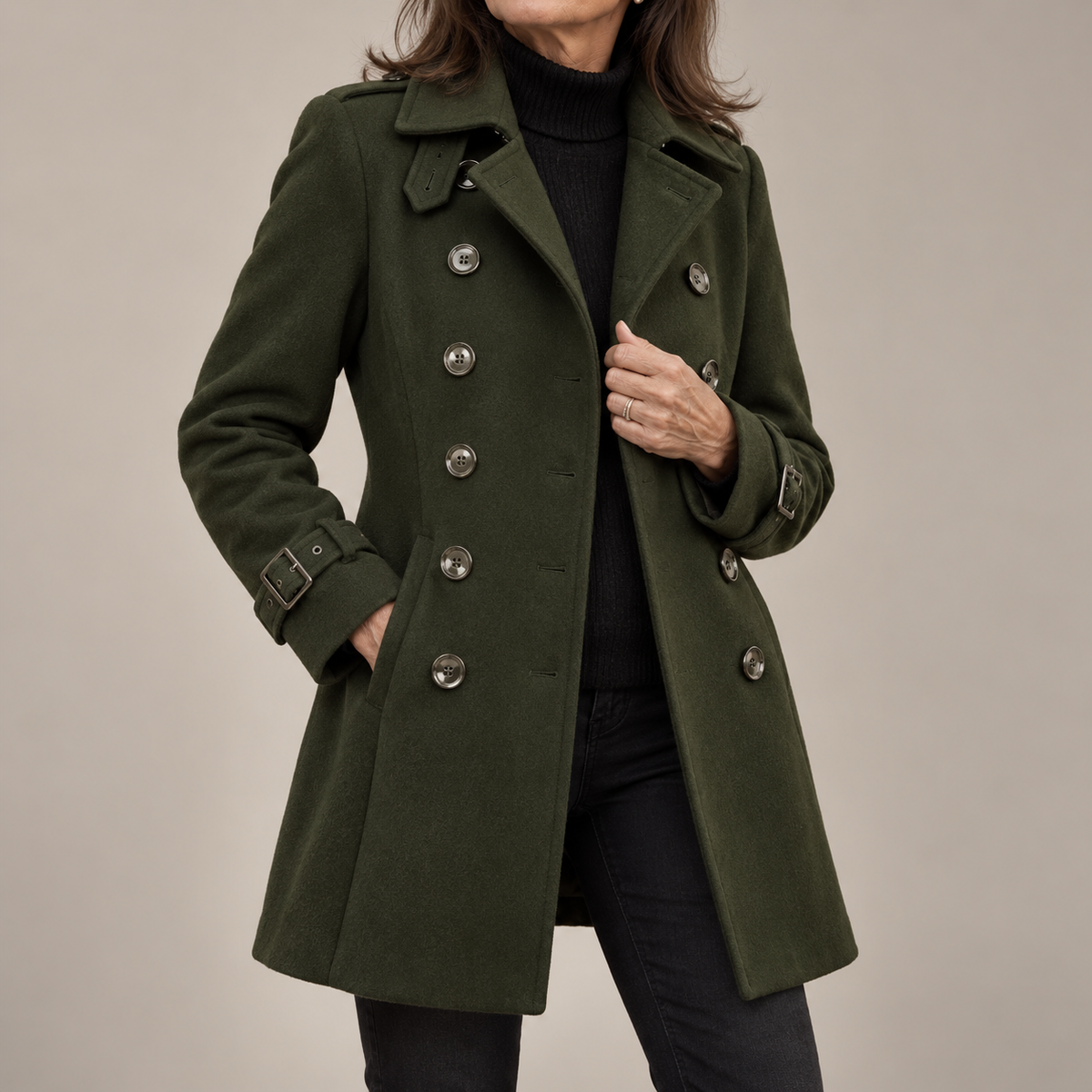 LANGE GETAILLEERDE TRENCH VOOR VROUWEN