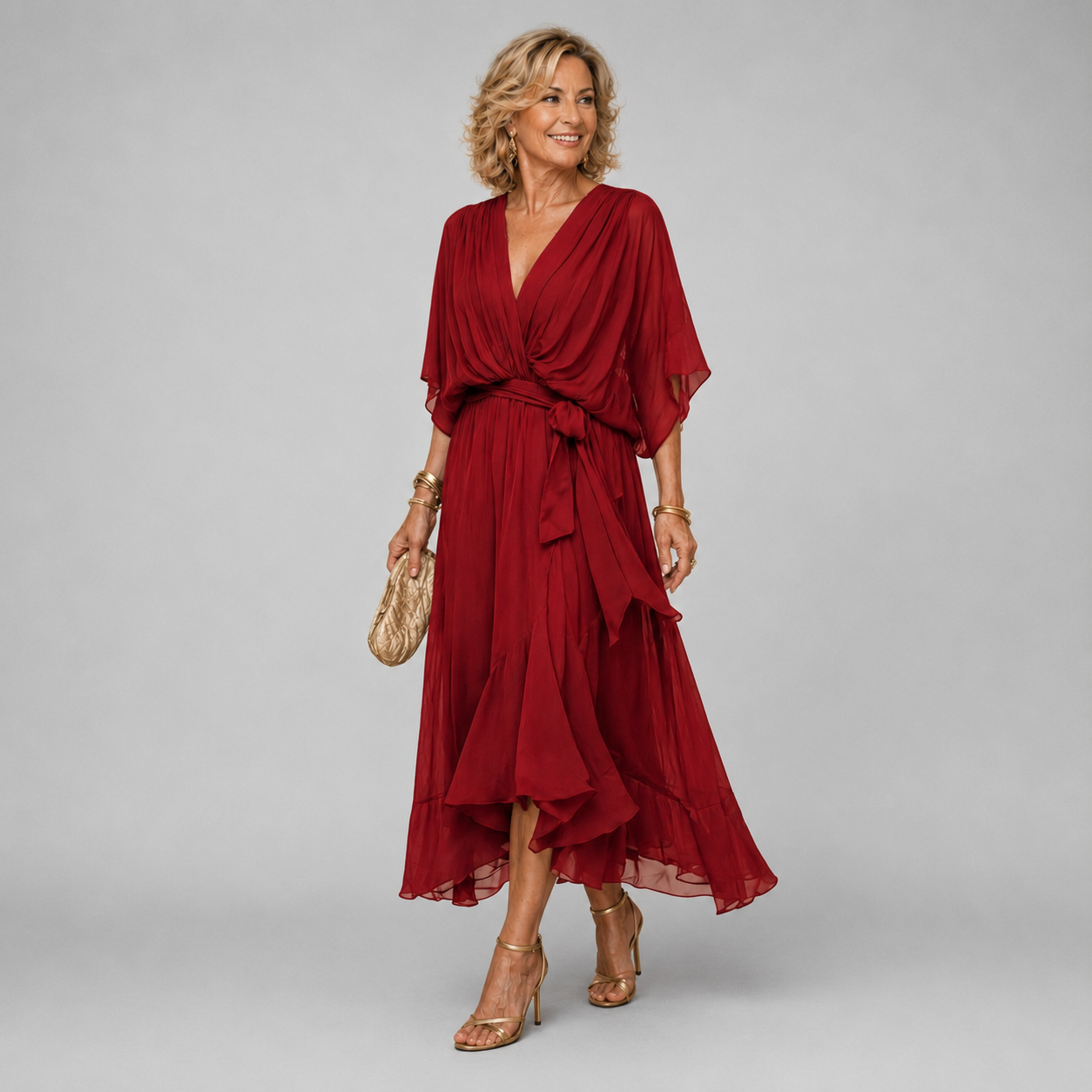 ELEGANTE MAXI DRAPÉE JURK VOOR VROUWEN