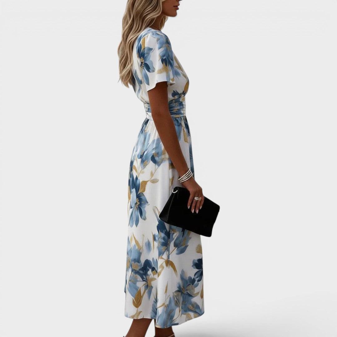 MODERNE MIDILANGE FLORELE JURK VOOR VROUWEN