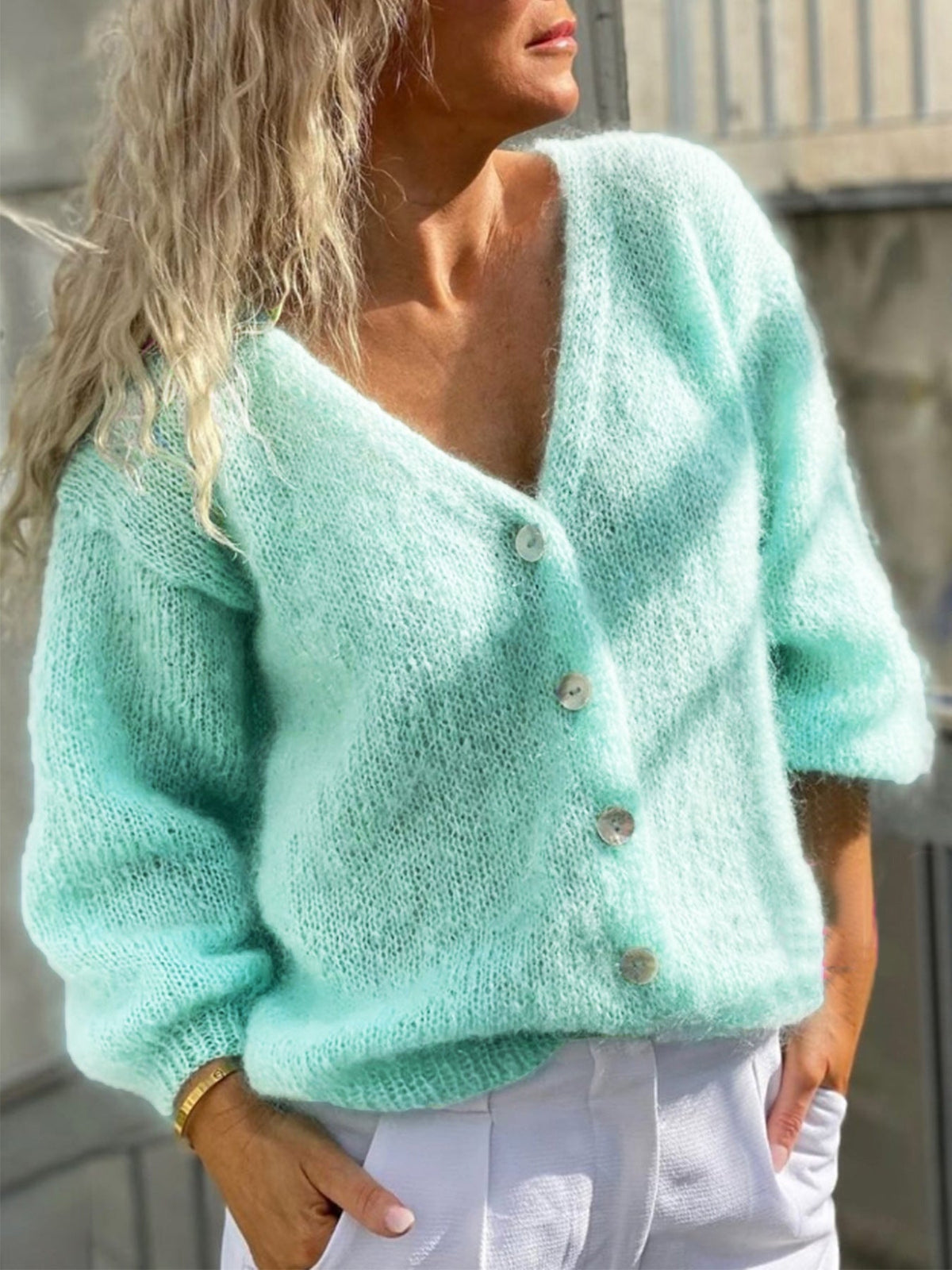KLASSIEKE V-HALS GILET MET KNOPEN VOOR VROUWEN