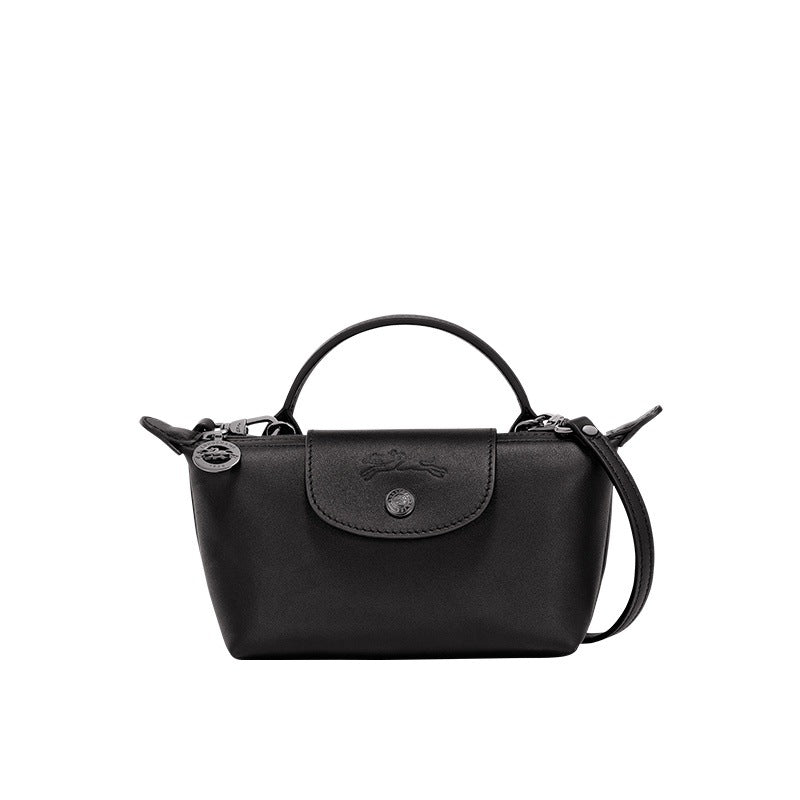 COMPACTE LEREN TAS VOOR DAMES