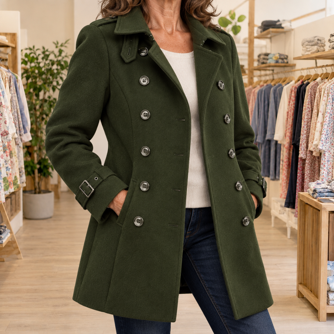 LANGE GETAILLEERDE TRENCH VOOR VROUWEN