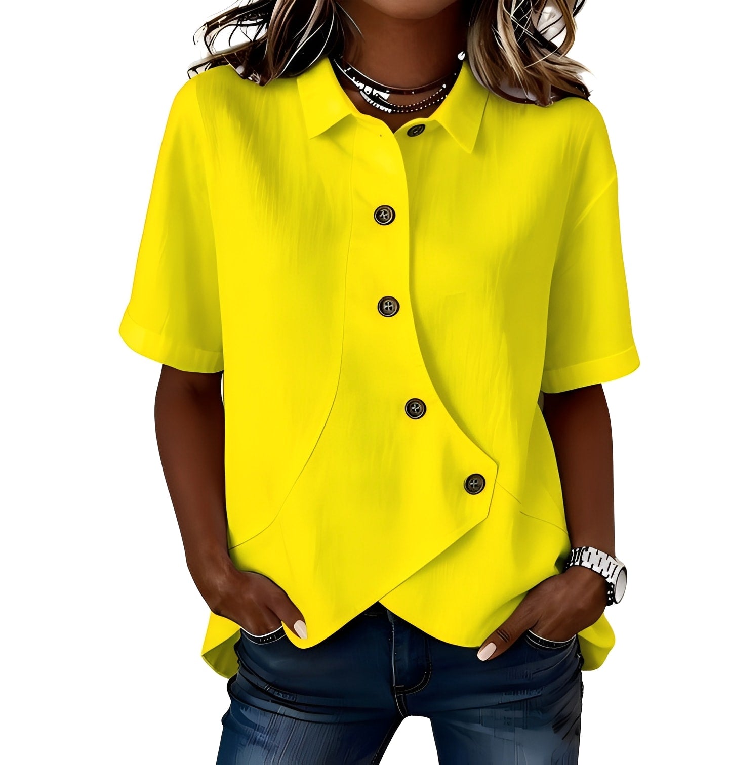 LINNENMIX SHIRT VOOR VROUWEN