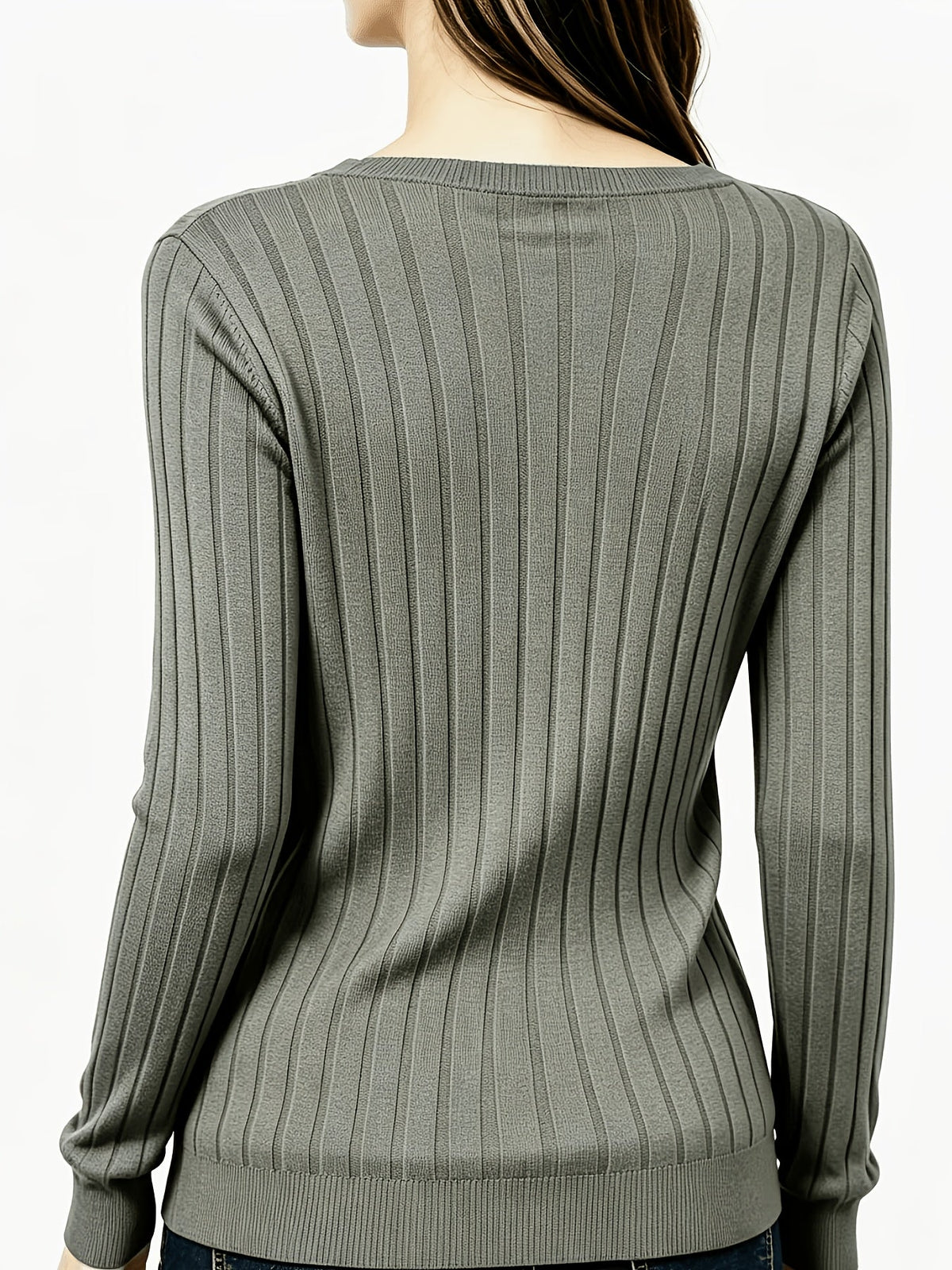 RIBBELTOP MET V-HALS VOOR VROUWEN