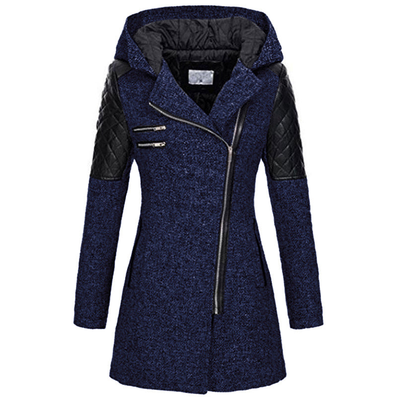 ASYMMETRISCHE HOODIEJAS MET RITS VOOR VROUWEN