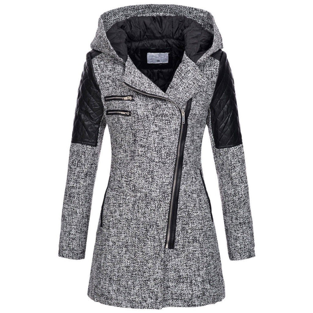 ASYMMETRISCHE HOODIEJAS MET RITS VOOR VROUWEN
