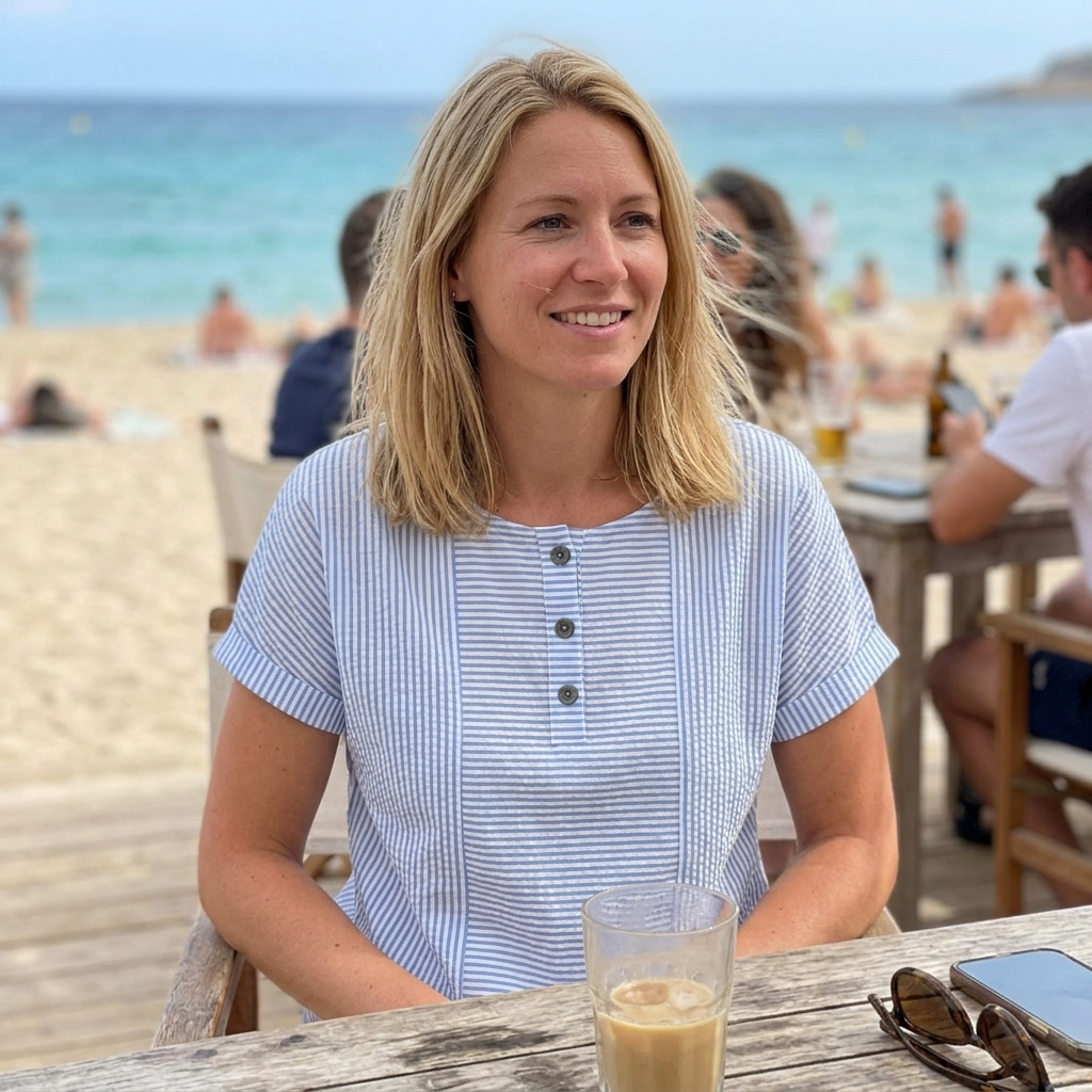 GESTREEPTE BLOUSE MET KNOPEN VOOR VROUWEN