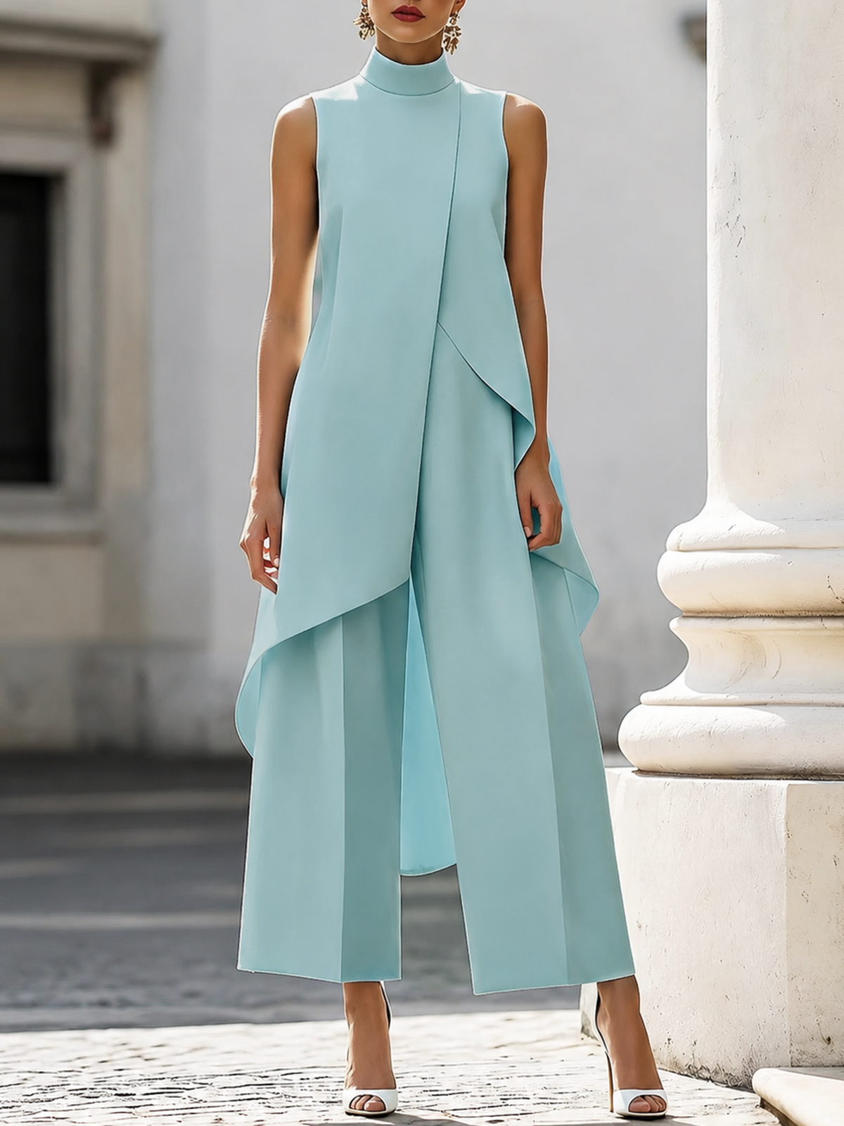 ASYMMETRISCHE BREDE BROEKEN JUMPSUIT VOOR VROUWEN