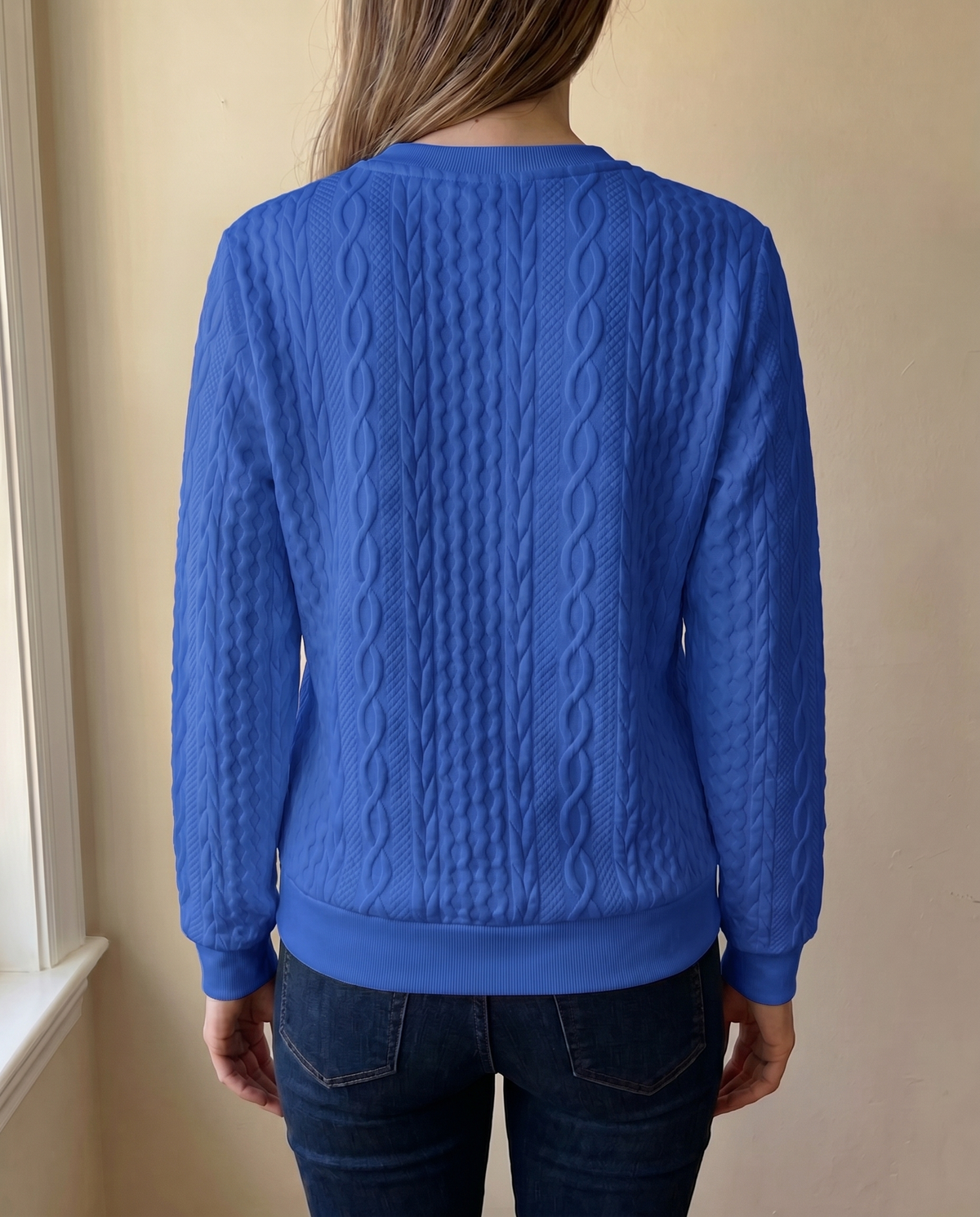 GESTRUCTUREERDE ZIP TRUI VOOR VROUWEN
