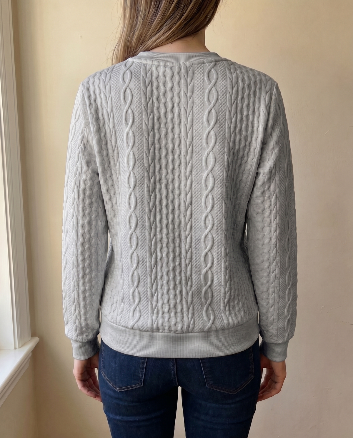 GESTRUCTUREERDE ZIP TRUI VOOR VROUWEN